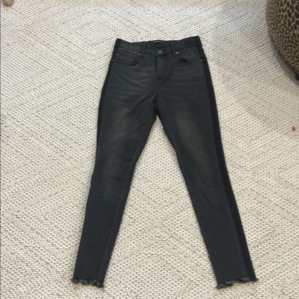 Dear John Black Skinny Jeans with Frayed Hem